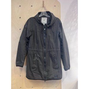 Roots 73 Black Long Sleeve Pocket Hooded Full Zip Mid Length Parka Jacket Size S